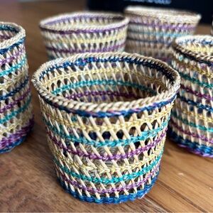 Handwoven Boho Multicolor candle Set